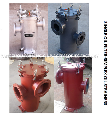 SINGLE OIL FILTER-SIMPLEX OIL STRAINERS BODY - CAST IRON FILTER CARTRIDGE - STAINLESS STEEL