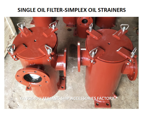 SINGLE OIL FILTER-SIMPLEX OIL STRAINERS BODY - CAST IRON FILTER CARTRIDGE - STAINLESS STEEL