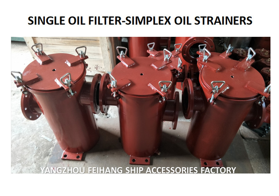 SINGLE OIL FILTER-SIMPLEX OIL STRAINERS BODY - CAST IRON FILTER CARTRIDGE - STAINLESS STEEL