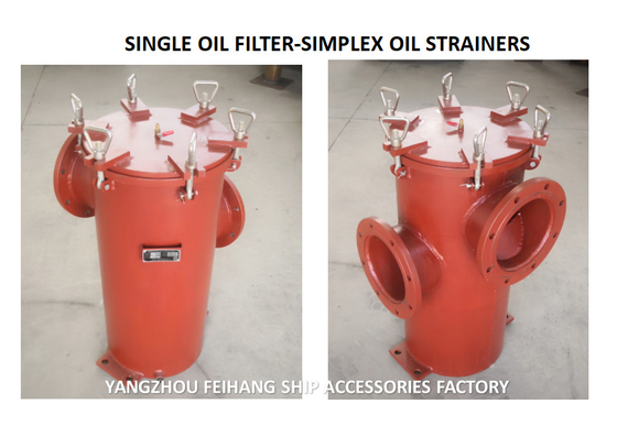 SINGLE OIL FILTER-SIMPLEX OIL STRAINERS BODY - CAST IRON FILTER CARTRIDGE - STAINLESS STEEL