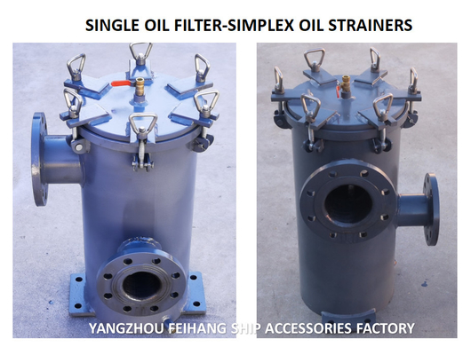 SINGLE OIL FILTER-SIMPLEX OIL STRAINERS BODY - CAST IRON FILTER CARTRIDGE - STAINLESS STEEL