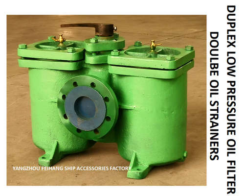 DOUBLE CRUDE OIL FILTER FOR DIESEL OIL SEPARATOR INLET MODEL： AS80-0.4/0.22 CB / T425-1994 BODY: CAST IRON FILTER CARTRI