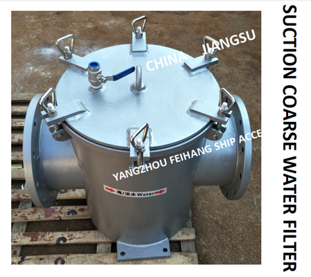 RIGHT ANGLE SUCTION COARSE WATER FILTER FOR BALLAST FIRE FIGHTING SYSTEM BLS250 CB / T497-2012 BODY CARBON STEEL GALVANI