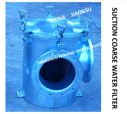 RIGHT ANGLE SUCTION COARSE WATER FILTER FOR BALLAST FIRE FIGHTING SYSTEM BLS250 CB / T497-2012 BODY CARBON STEEL GALVANI