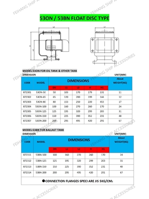 OIL TANK AIR PIPE HEAD 53ON-125A, WATER TANK AIR PIPE HEAD 53BN-125A  BODY CAST IRON