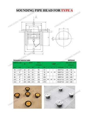 Sounding Head Temperature Type A40 cb/t3778 Head With O-Ring , Material Copper