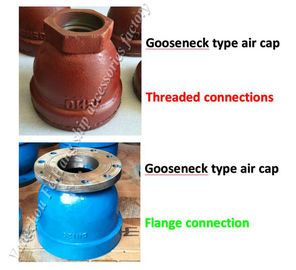 Swan neck breathable head, flanged cast iron goose neck type ventilation head BS150HT CB/t