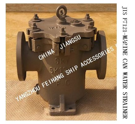 made in china-JIS F7121-MARINE CAN WATER STRAINER，Flange Cast Iron Cylindrical Sea Water Filter