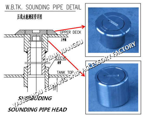316L Stainless Steel Sounding Pipe Head For Marine Sewage Treatment Tank , Sewage Treatment Tank Model:A50 CB/T778-99