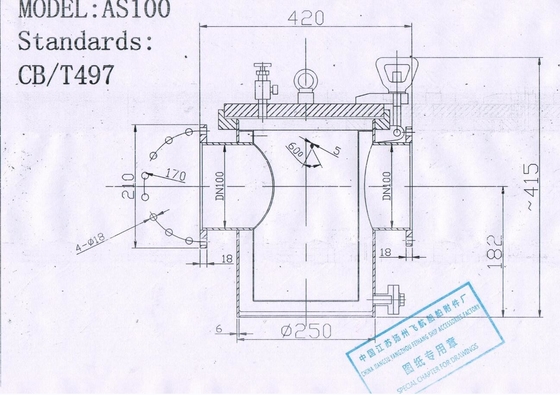 Straight-Through Marine Sea Water Filter, Straight-Through Suction Coarse Water Filter AS100 CB/T497-1994