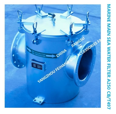 MARINE MAIN SEA WATER FILTER A250 CB/T497-1994，Body - carbon steel galvanized Filter element - stainless steel