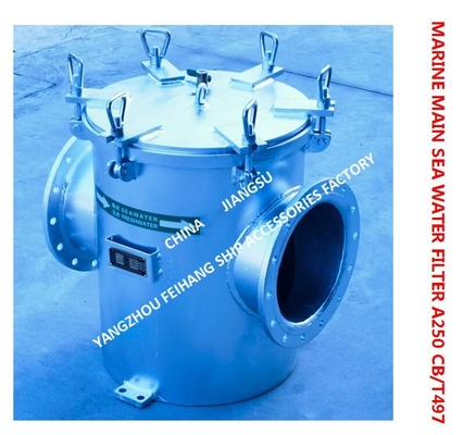 MARINE MAIN SEA WATER FILTER A250 CB/T497-1994，Body - carbon steel galvanized Filter element - stainless steel