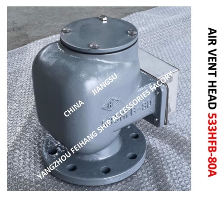 Air Pipe Head  For FPT Cabin Pontoon Type Oil Tank Modle:533HFO-80A Body Cast Iron, Internal Parts - Stainless Steel Fl