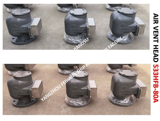 Air Pipe Head  For FPT Cabin Pontoon Type Oil Tank Modle:533HFO-80A Body Cast Iron, Internal Parts - Stainless Steel Fl