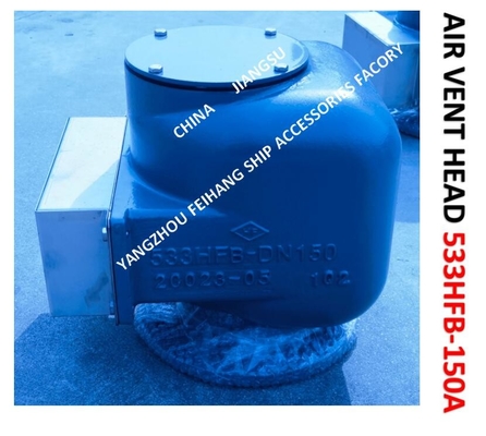 AIR VENT HEAD FOR BOW TIP TANK MODEL:533HFB-150A (WITH FIRE MESH) MATERIAL:BODY DUCTILE IRON, INTERIOR PARTS STAINLESS