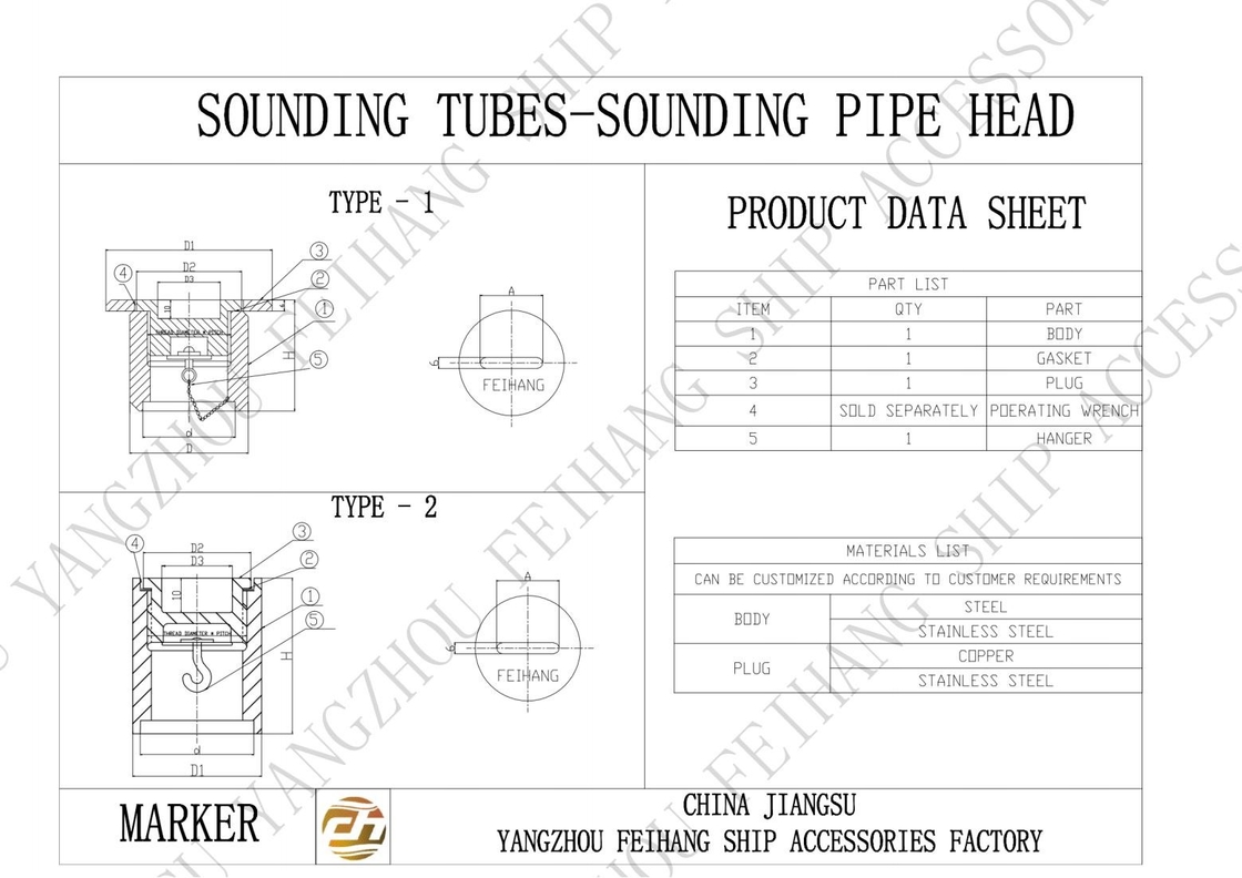 How Order For SOUNDING TUBES-STAINLESS STEEL SOUNDING PIPE HEAD FH-40A